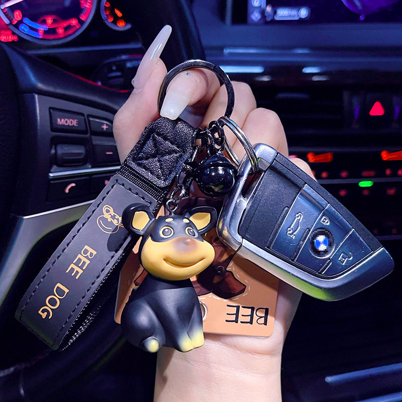 Wholesale Resin Bee Dog Figure Keychain